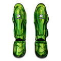 Green Oak Leaf Print Muay Thai Shin Guards