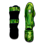 Green Oak Leaf Print Muay Thai Shin Guard