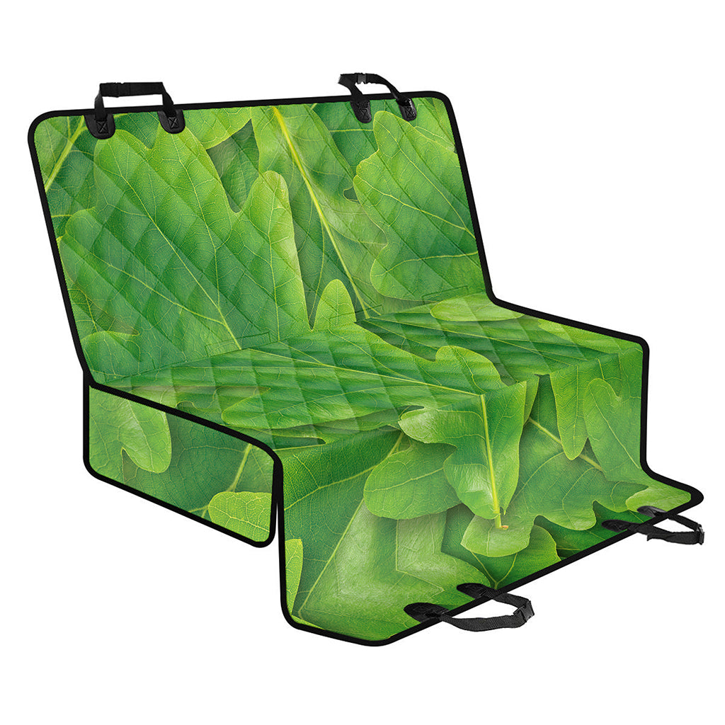 Green Oak Leaf Print Pet Car Back Seat Cover