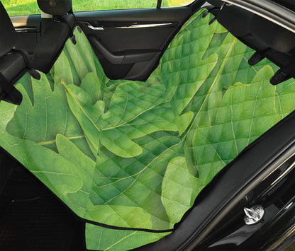 Green Oak Leaf Print Pet Car Back Seat Cover