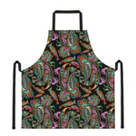 Green Orange And Pink Paisley Print Apron
