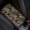 Green Orange And Pink Paisley Print Car Center Console Cover