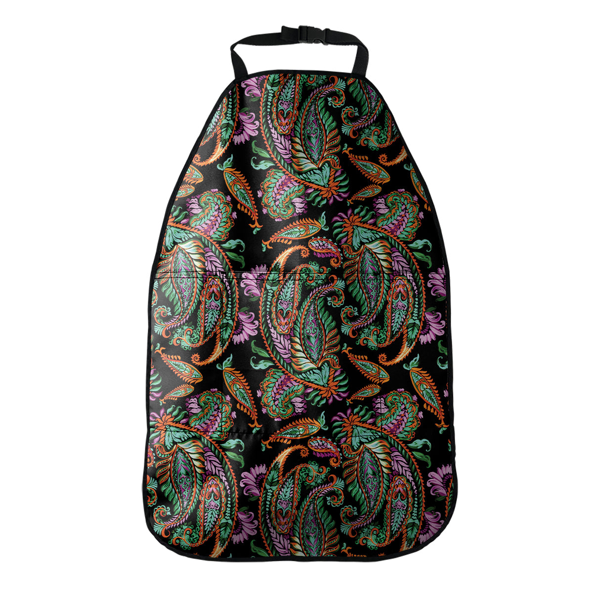 Green Orange And Pink Paisley Print Car Seat Organizers