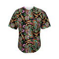 Green Orange And Pink Paisley Print Men's Baseball Jersey
