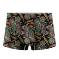 Green Orange And Pink Paisley Print Men's Boxer Briefs