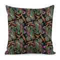 Green Orange And Pink Paisley Print Pillow Cover