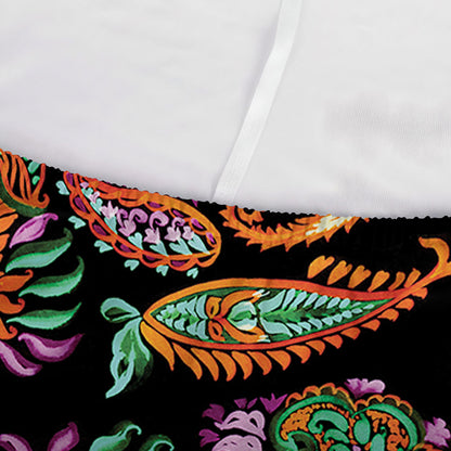 Green Orange And Pink Paisley Print Sofa Cover