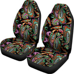 Green Orange And Pink Paisley Print Universal Fit Car Seat Covers