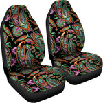 Green Orange And Pink Paisley Print Universal Fit Car Seat Covers