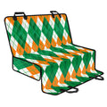 Green Orange And White Argyle Print Pet Car Back Seat Cover