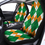 Green Orange And White Argyle Print Universal Fit Car Seat Covers