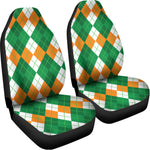 Green Orange And White Argyle Print Universal Fit Car Seat Covers