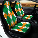 Green Orange And White Argyle Print Universal Fit Car Seat Covers