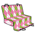 Green Pink And White Argyle Print Pet Car Back Seat Cover