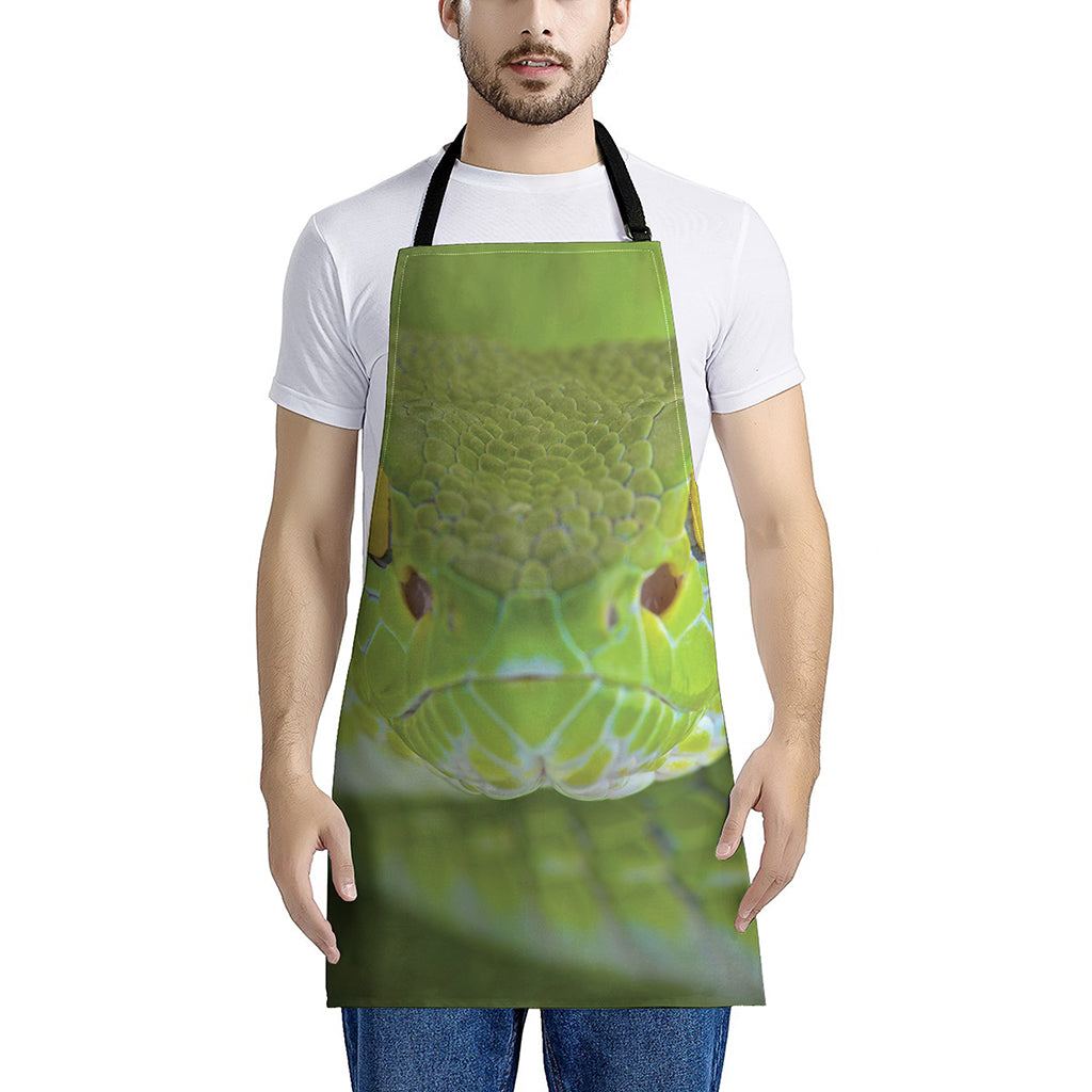 Green Pit Viper Print Apron