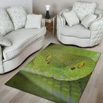Green Pit Viper Print Area Rug