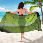 Green Pit Viper Print Beach Sarong Wrap