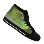 Green Pit Viper Print Black High Top Shoes