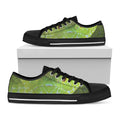 Green Pit Viper Print Black Low Top Sneakers
