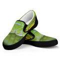 Green Pit Viper Print Black Slip On Sneakers