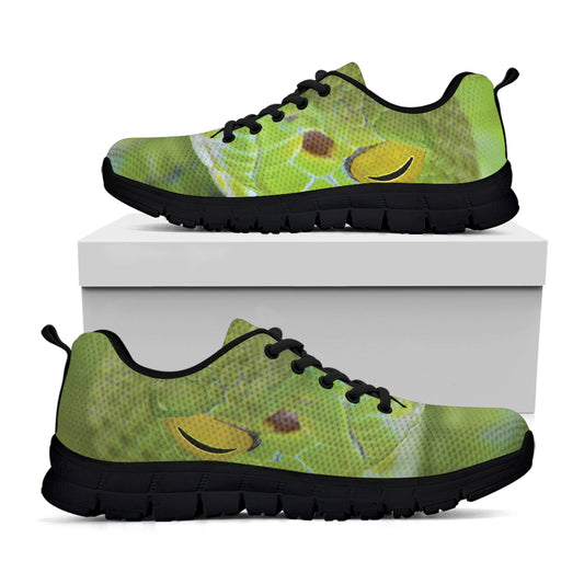 Green Pit Viper Print Black Sneakers