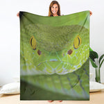 Green Pit Viper Print Blanket