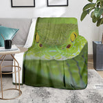 Green Pit Viper Print Blanket