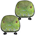 Green Pit Viper Print Car Headrest Covers