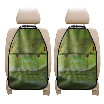 Green Pit Viper Print Car Seat Organizers