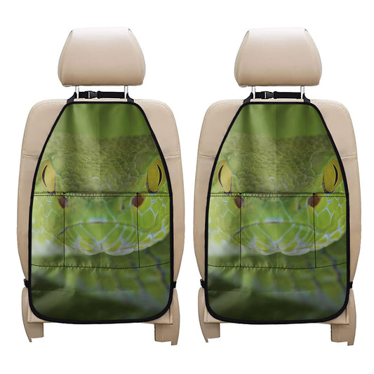 Green Pit Viper Print Car Seat Organizers