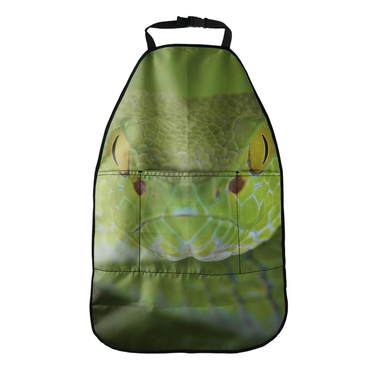 Green Pit Viper Print Car Seat Organizers