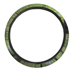 Green Pit Viper Print Car Steering Wheel Cover