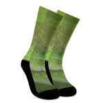 Green Pit Viper Print Crew Socks