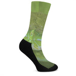 Green Pit Viper Print Crew Socks