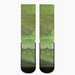 Green Pit Viper Print Crew Socks