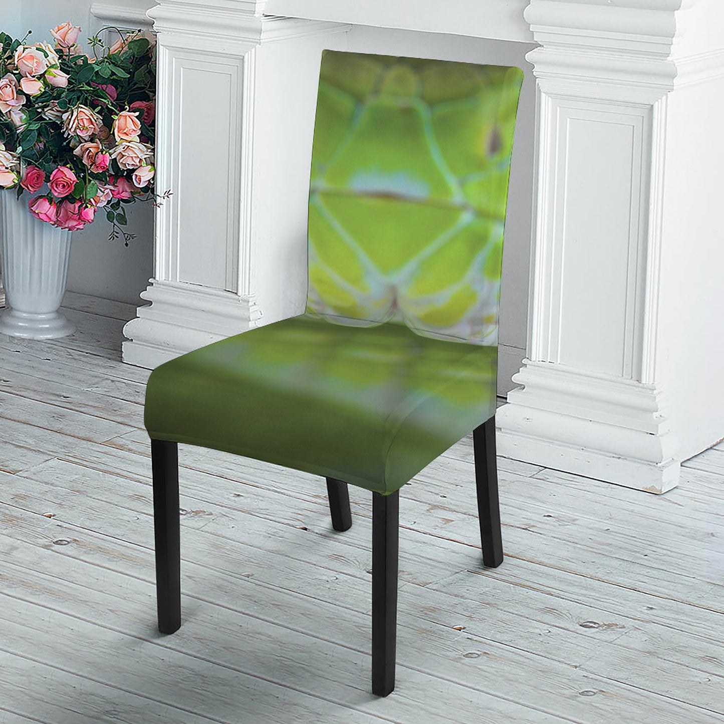 Green Pit Viper Print Dining Chair Slipcover