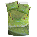 Green Pit Viper Print Duvet Cover Bedding Set