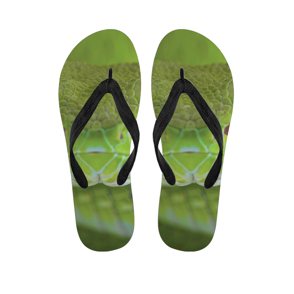 Green Pit Viper Print Flip Flops