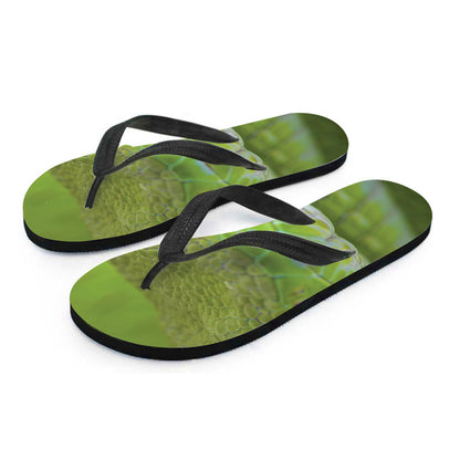 Green Pit Viper Print Flip Flops