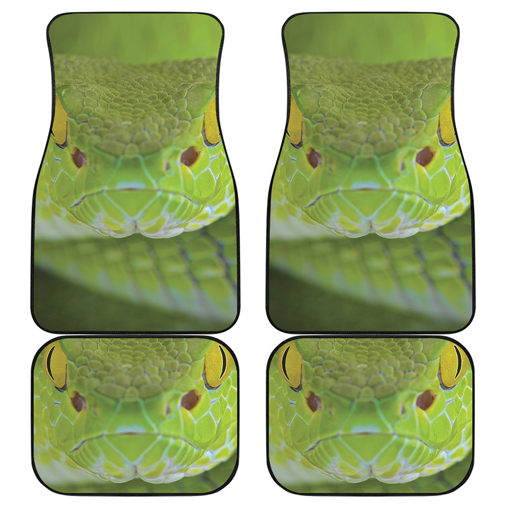 Green Pit Viper Print Front and Back Car Floor Mats