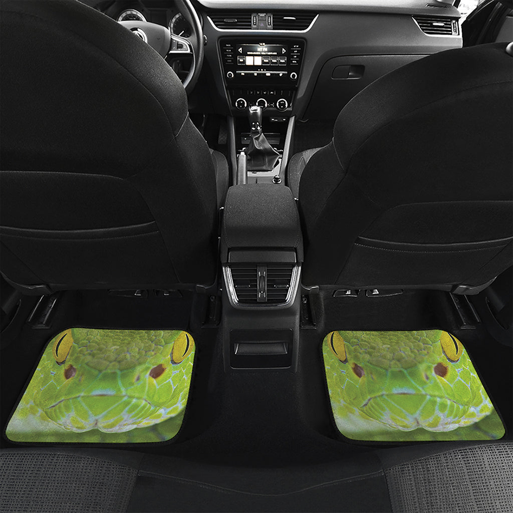 Green Pit Viper Print Front and Back Car Floor Mats