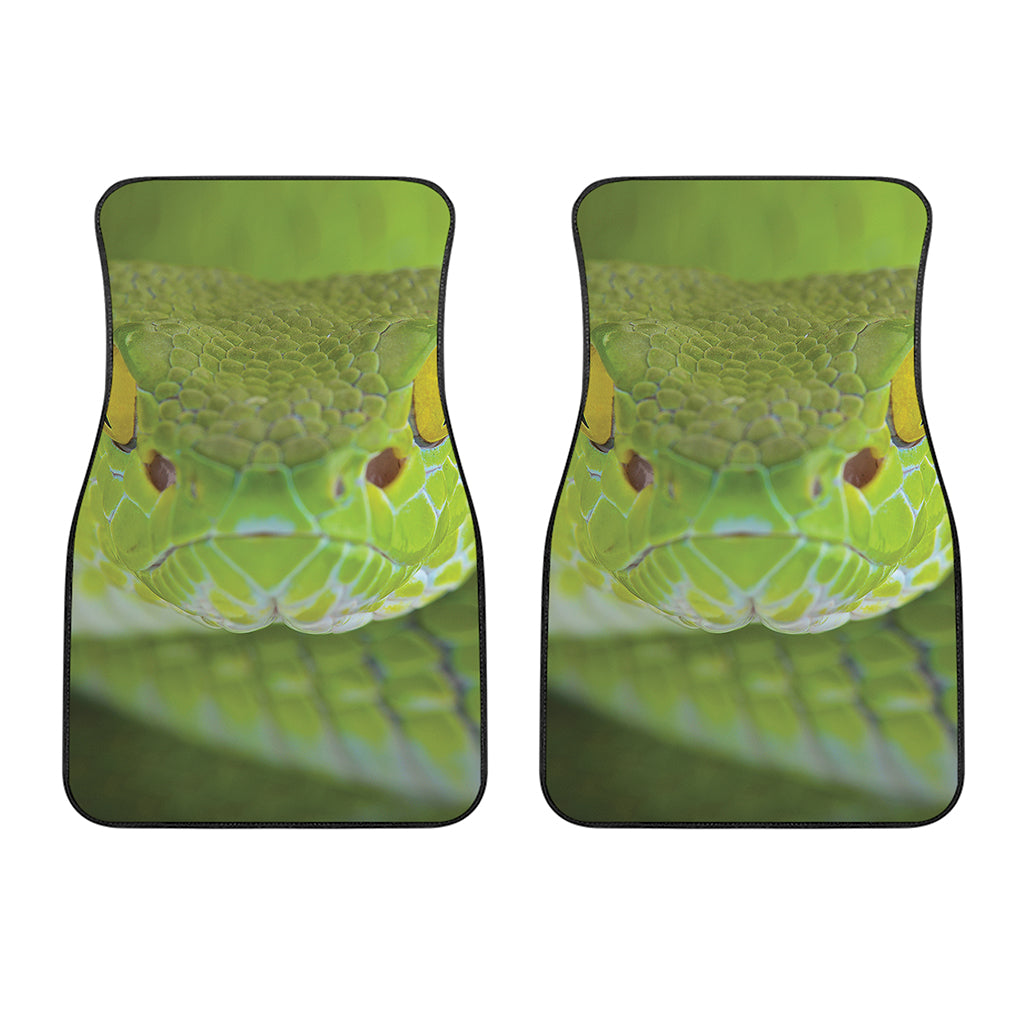 Green Pit Viper Print Front Car Floor Mats