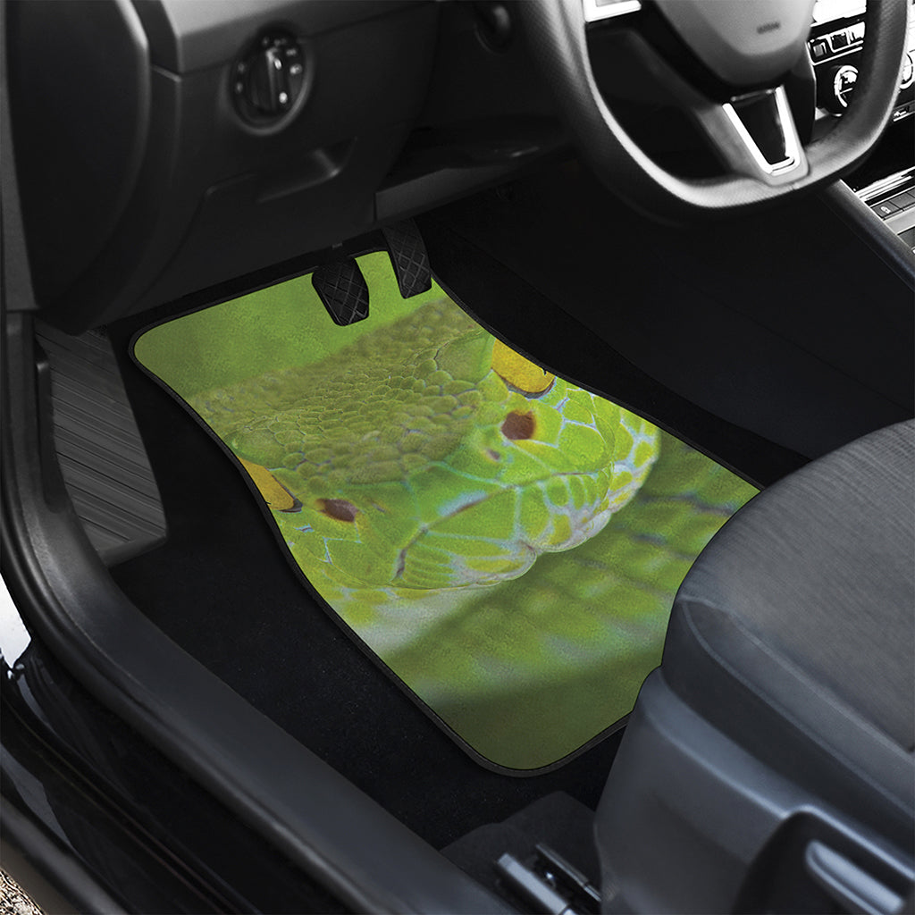 Green Pit Viper Print Front Car Floor Mats