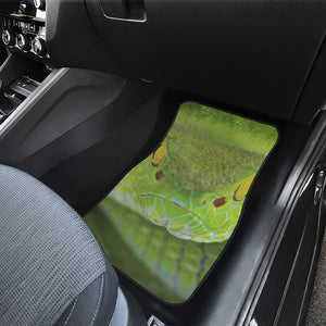 Green Pit Viper Print Front Car Floor Mats