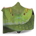 Green Pit Viper Print Hooded Blanket