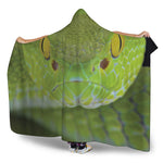 Green Pit Viper Print Hooded Blanket