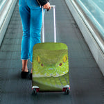 Green Pit Viper Print Luggage Cover