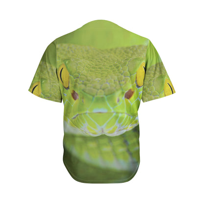 Green Pit Viper Print Men's Baseball Jersey