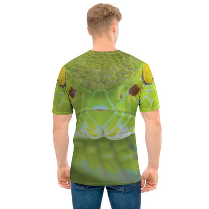 Green Pit Viper Print Men's T-Shirt