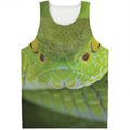 Green Pit Viper Print Men's Tank Top